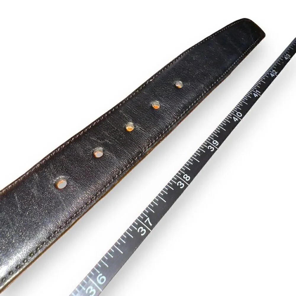Trafalgar Black Hand Polished Cortina Leather Dress Belt 38